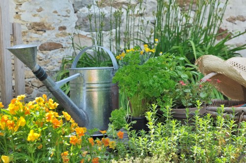 Landscaper assessing a medium garden for a volume-based soil removal quote